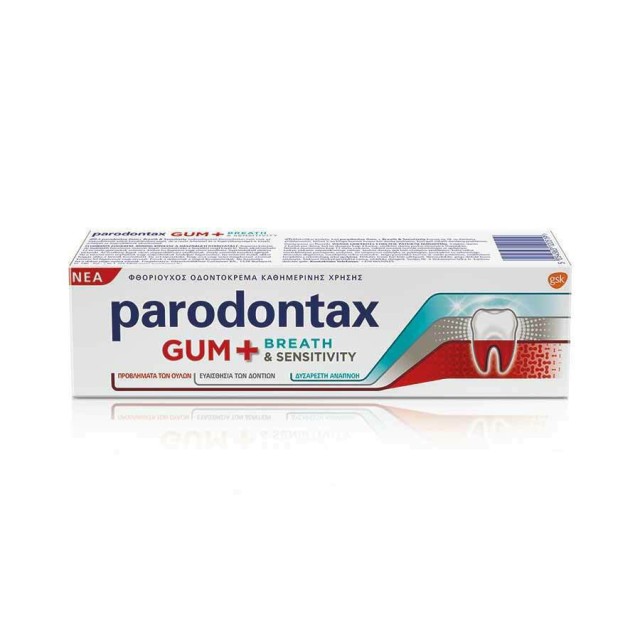 Parodontax Gum & Breath Sensitivity Toothpaste Οδοντόκρεμα για Υγιή Ούλα & Δροσερή Αναπνοή 75ml.