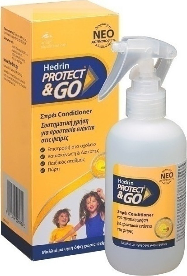 Hedrin Protect & Go Προληπτική Αντφθειρική Λοσιόν από 6m+, με Άρωμα Πορτοκάλι Μάνγκο, 200ml