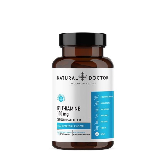 Natural Doctor B1 Thiamine Βιταμίνη για Ενέργεια 100mg 90 φυτικές κάψουλες