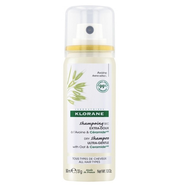 Klorane Dry Shampoo Ultra Gentle Oat & Ceramide Ξηρό Σαμπουάν με Βρώμη, 50ml