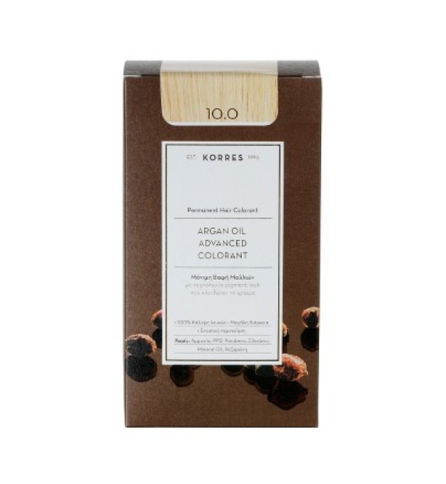 KORRES ARGAN OIL ADVANCED COLORANT 10.0 ΞΑΝΘΟ ΠΛΑΤΙΝΑΣ ΦΥΣΙΚΟ 50ML