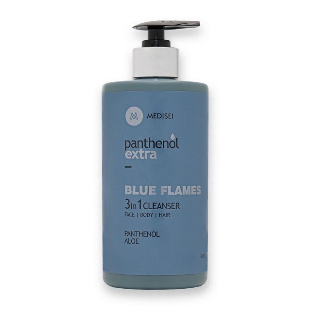 Panthenol Extra Blue Flames 3 Ιn 1 Cleanser Ανδρικό Σαμπουάν Αφρόλουτρο 500ml