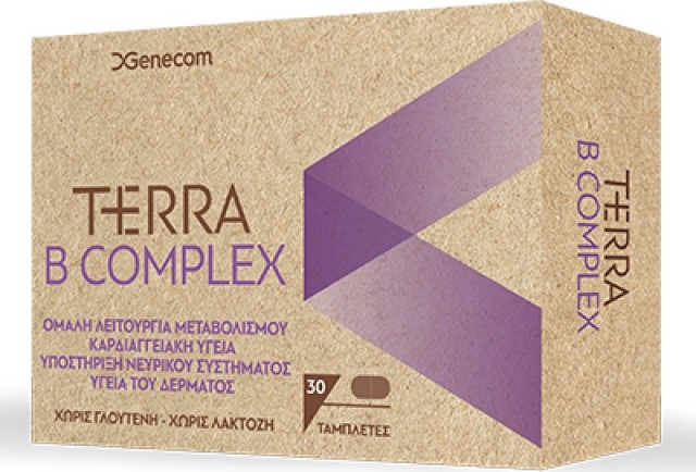 Genecom Terra B Complex - Σύμπλεγμα βιταμινών Β, 30 tabs