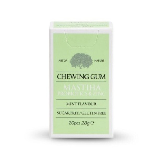 Mastihashop Chewing Gum Mastiha Probiotics & Zinc Τσίχλες με Μαστίχα Χίου Προβιοτικά & Ψευδάργυρο με Γεύση Μέντα 20τμχ