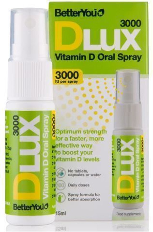 BetterYou D lux 3000 IU Υπογλώσσιο spray D3 15ml 100 Ψεκασμοί