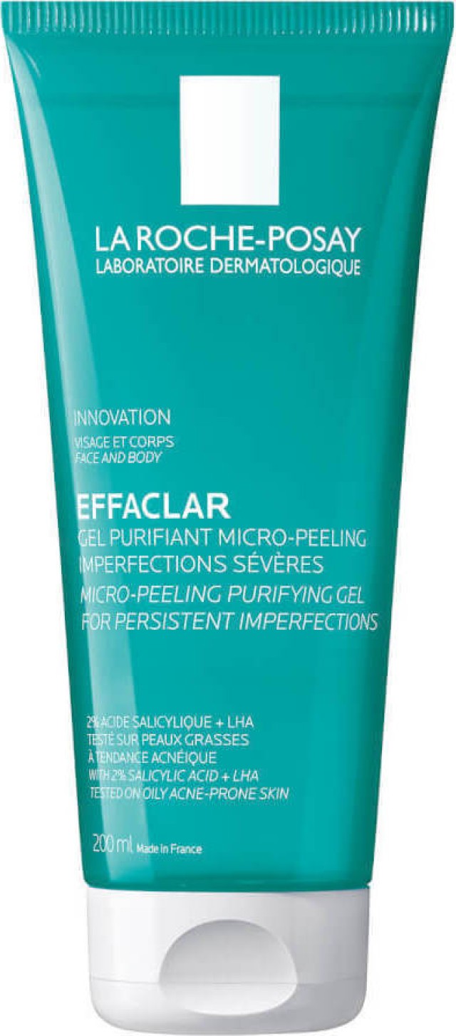 La Roche Posay Effaclar Μιcro-Peeling Purifying Gel Αφρώδες Gel Καθαρισμού Ενάντια σε Σοβαρές Ατέλειες & Έντονα Σημάδια, Κατάλληλο για Πρόσωπο & Σώμα, 200ml