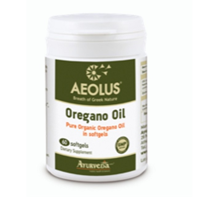 Ayurveda Aeolus Oregano Oil Ελληνικό Οργανικό Ριγανέλαιο 60 μαλακές κάψουλες