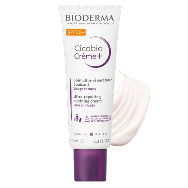 Bioderma Cicabio Creme+ SPF50+ Καταπραϋντική Κρέμα Ανάπλασης με Υψηλή Αντηλιακή Προστασία, 40ml