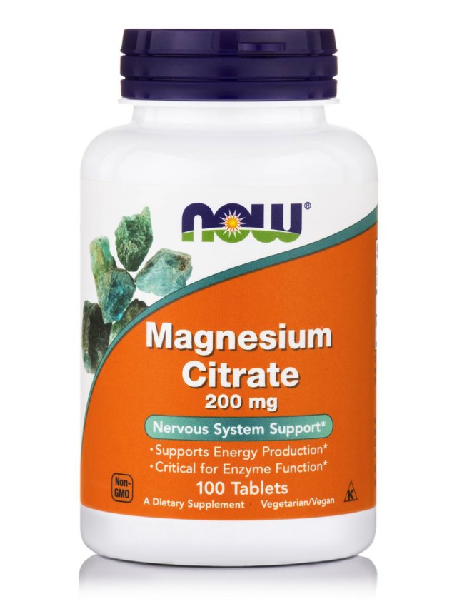 Now Magnesium Citrate 200 mg (Vegetarian) 100 tabs