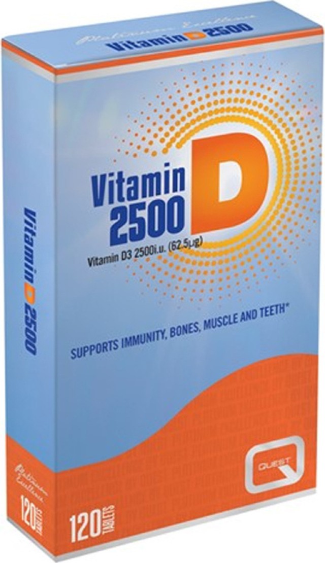 Quest Vitamin D3 2500IU Συμπλήρωμα Διατροφής Με Βιταμίνη D3, 120tabs