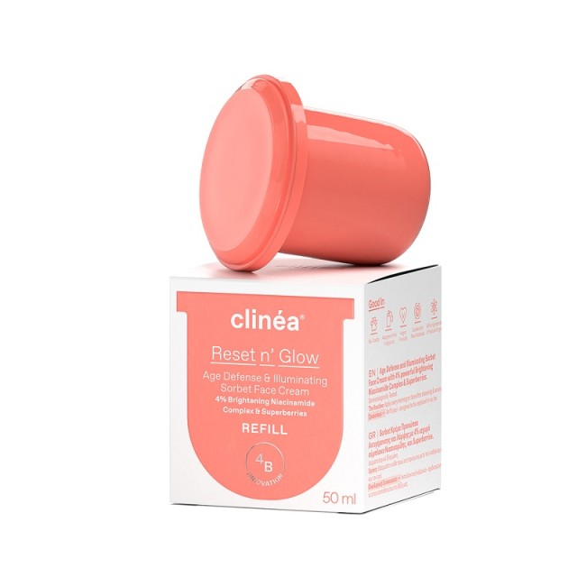 Clinea Reset n Glow Age Defense & Illuminating Sorbet Face Cream REFILL, Κρέμα Προσώπου Αντιγήρανσης & Λάμψης 50ml