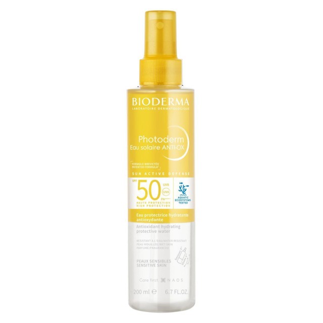 Bioderma Photoderm Eau Solaire ANTI-OX SPF50 Αντιοξειδωτικό Ενυδατικό Αντηλιακό Νερό για Πρόσωπο, Σώμα & Μαλλιά, 200ml