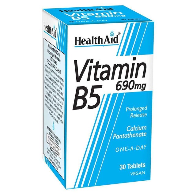 Health Aid Vitamin B5 690mg Συμπλήρωμα Διατροφής για το Νευρικό Σύστημα 30 Ταμπλέτες