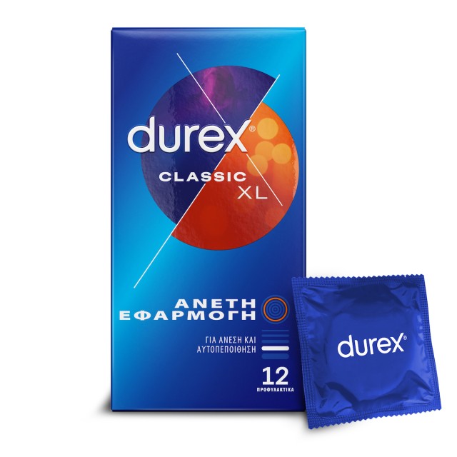 Durex Classic XL Προφυλακτικά για Άνετη Εφαρμογή, 12τεμ