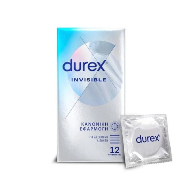 Durex Invisible Εξαιρετικά Λεπτά με Κανονική Εφαρμογή 12τμχ