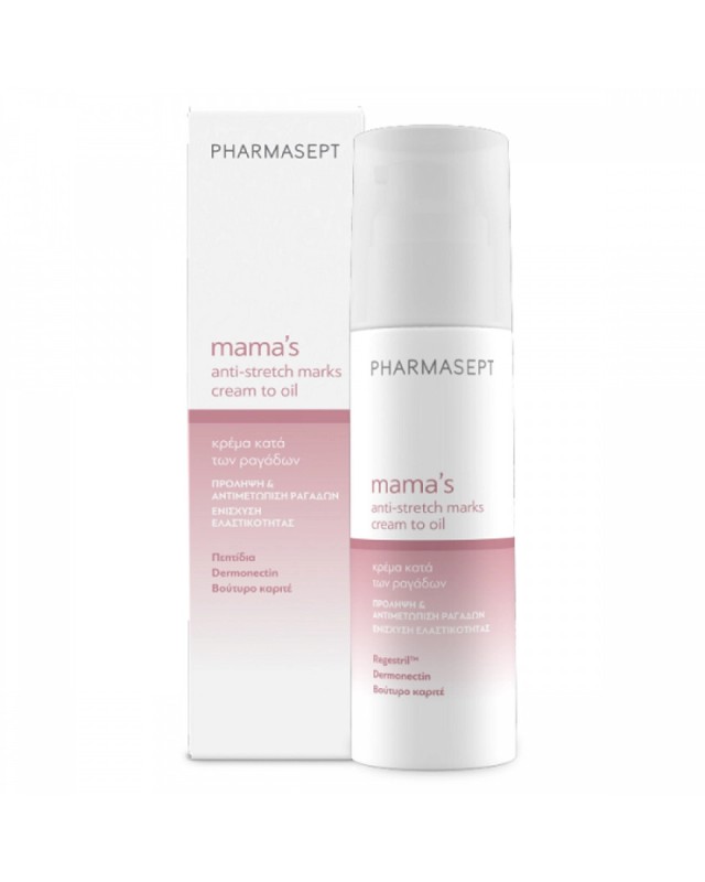 Pharmasept Mamas Anti-Stretch Marks Cream to Oil Πρόληψη & Αντιμετώπιση Ραγάδων, Κατάλληλο για την Εγκυμοσύνη 150ml