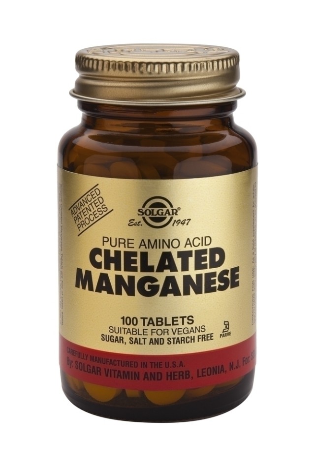 SOLGAR CHELATED MANGANESE 8mg tabs 100s