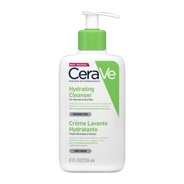 CeraVe Hydrating Cleanser Κρέμα Καθαρισμού Για Κανονικό Έως Ξηρό Δέρμα 236ml