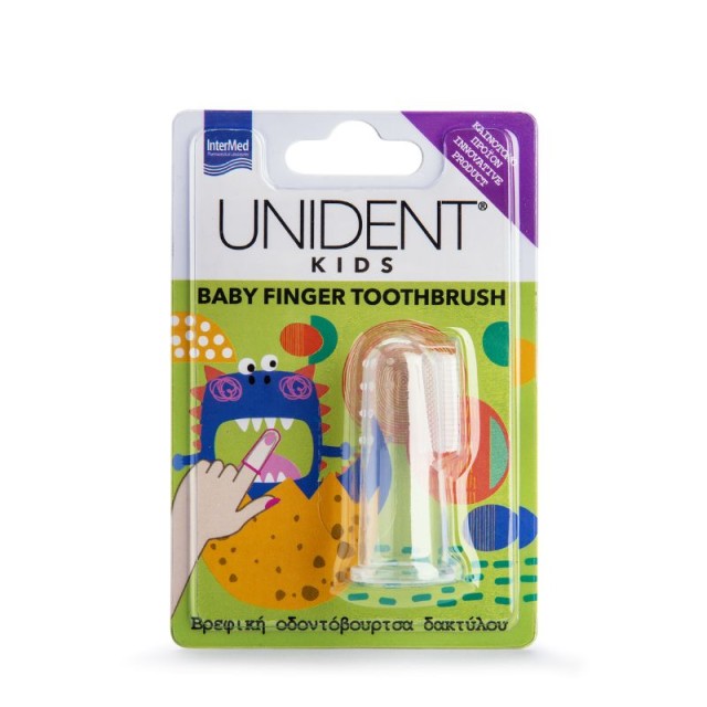 Intermed Unident Kids Baby Finger Toothbrush Βρεφική Οδοντόβουρτσα Δακτύλου, 1τεμ