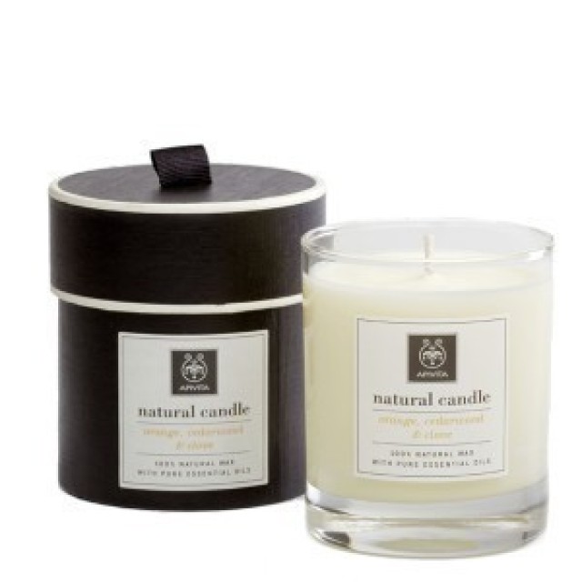 APIVITA Natural Candle με κέδρο πορτοκάλι & γαρύφαλλο 235g