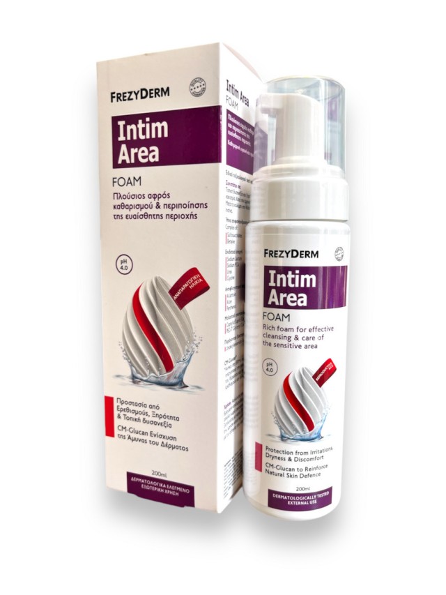 Frezyderm Intim Area Foam pH 4.0-Αφρός Καθαρισμού της Ευαίσθητης Περιοχής, 200ml