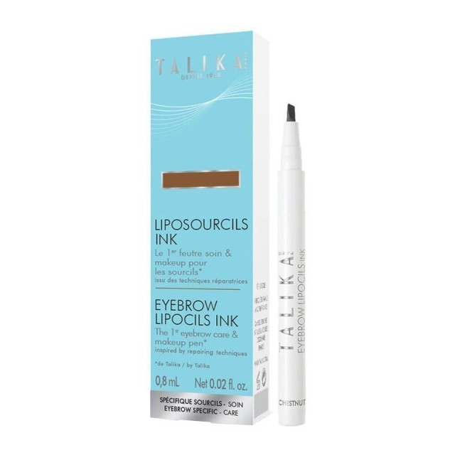 Talika Liposourcils Ink Brown Στυλό για τη Θρέψη & το Make Up των Φρυδιών, Απόχρωση Καφέ, 0.8ml