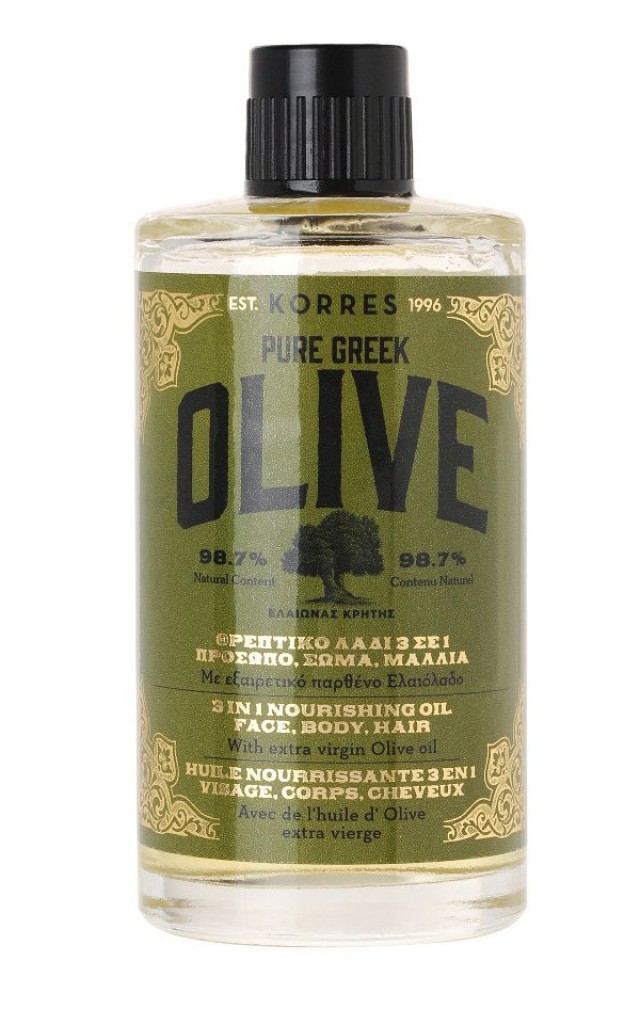 Korres Pure Greek Olive Θρεπτικό Λάδι 3 σε 1 για Πρόσωπο, Σώμα & Μαλλιά 100ml