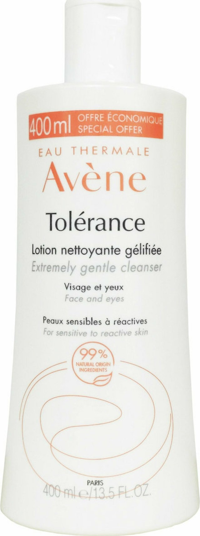 Avene Tolerance Lotion Nettoyante Gelifiee Λοσιόν Καθαρισμού Μακιγιάζ για Αντιδραστικό Ευαίσθητο Δέρμα, 400ml