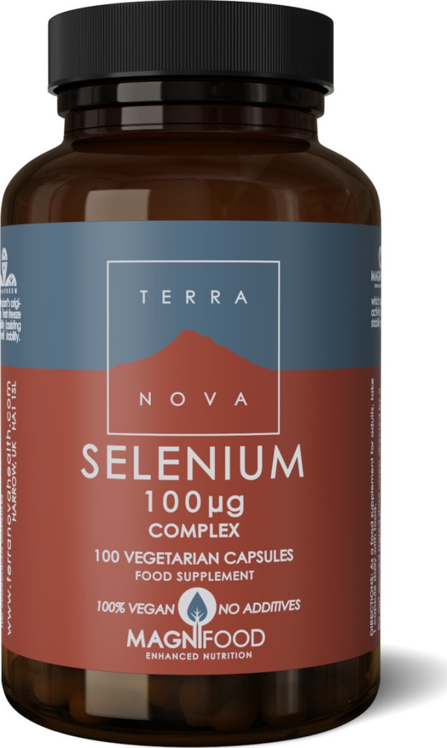 Terranova Selenium 100μg Σελήνιο για τη Φυσιολογική λειτουργία του Θυρεοειδούς & του Ανοσοποιητικού Συστήματος, 100 caps