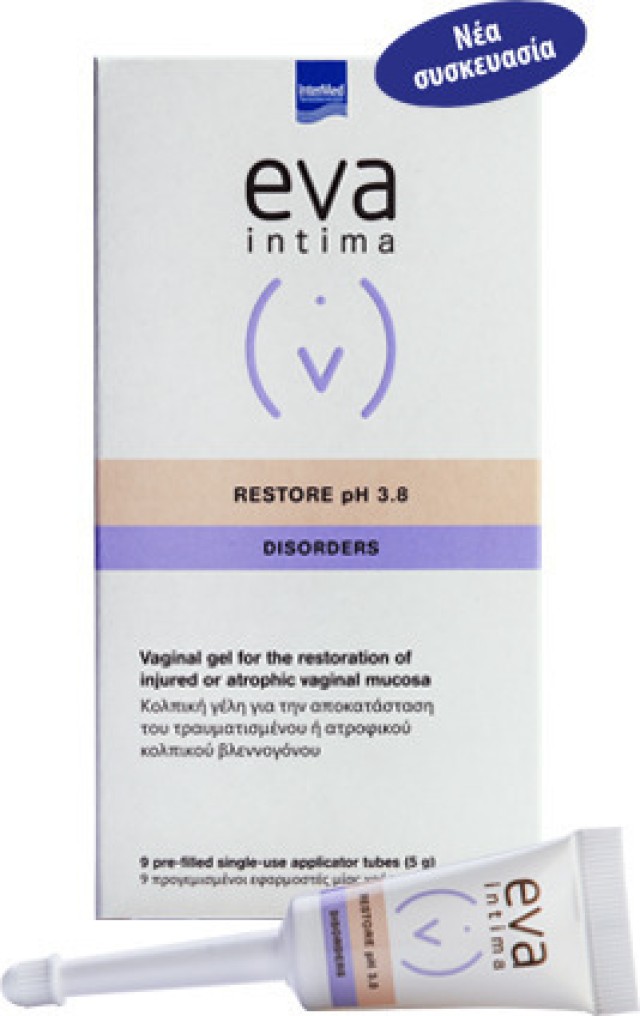 INTERMED Eva Intima Restore Gel 9 προγεμισμένοι με γέλη κολπικοί εφαρμοστές μίας χρήσης