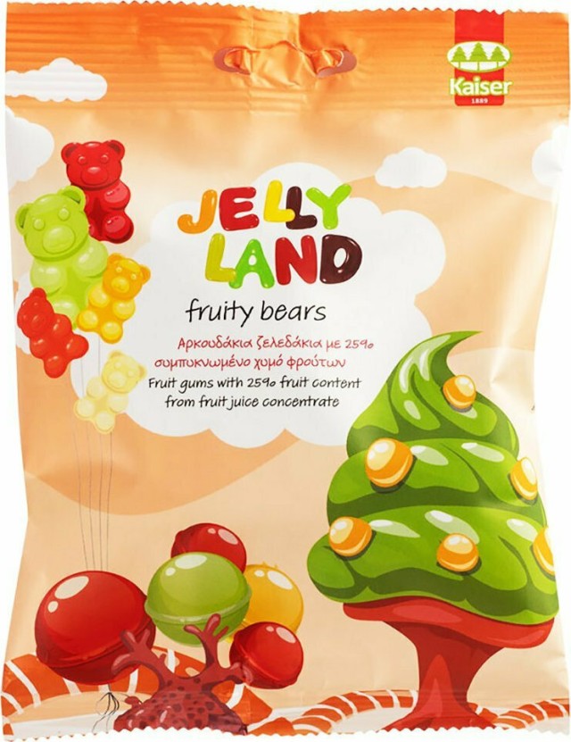 KAISER Jelly Land Fruity Bears, Αρκουδάκια Ζελεδάκια με 25% Συμπυκνωμένο Χυμό Φρούτων - 100g