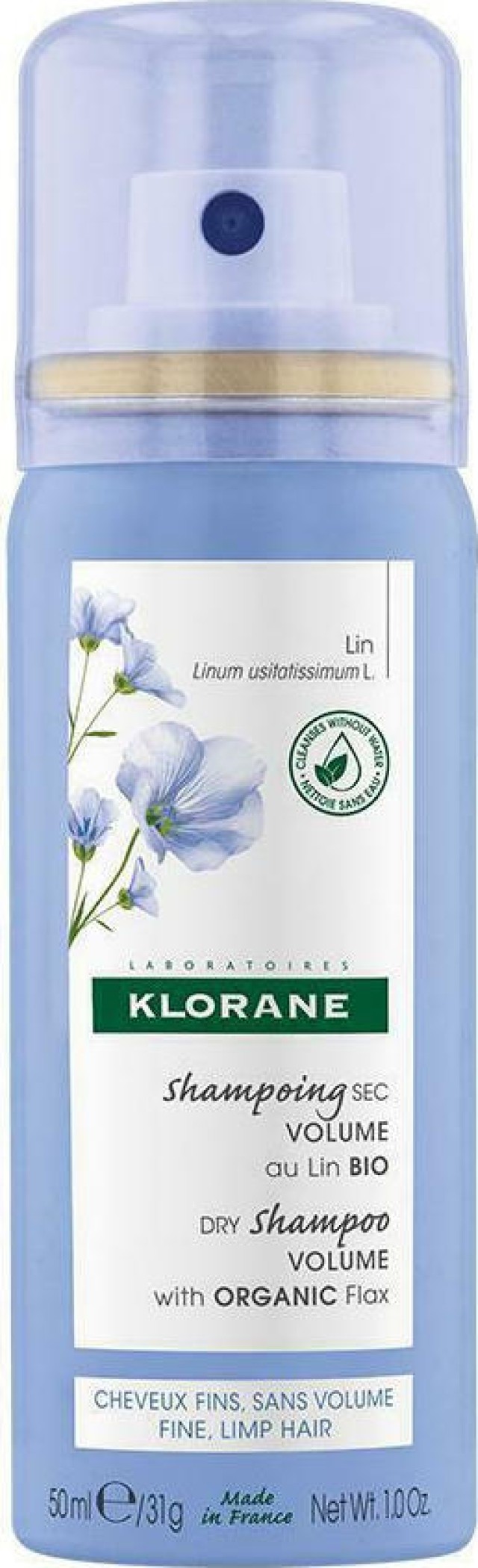 Klorane Linum Dry Shampoo για Όγκο με Ίνες Βιολογικού Λιναριού 50ml