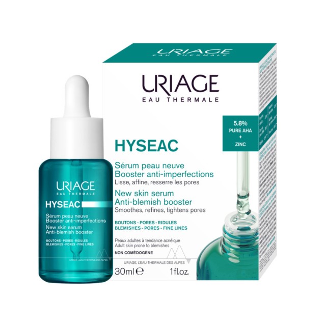 Uriage Hyseac New Skin Serum Anti-Blemish Booster Ορός Προσώπου που Λειαίνει Μειώνει τη Λιπαρότητα & Συσφίγγει τους Πόρους 30ml