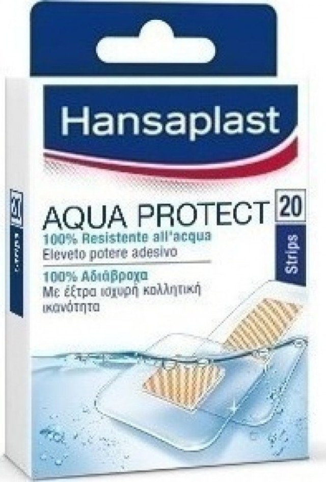 Hansaplast Aqua Protect Επιθέματα 100% Αδιάβροχα Και Διάφανα Με Έξτρα Ισχυρή Κολλητική Ικανότητα 20 Τμχ