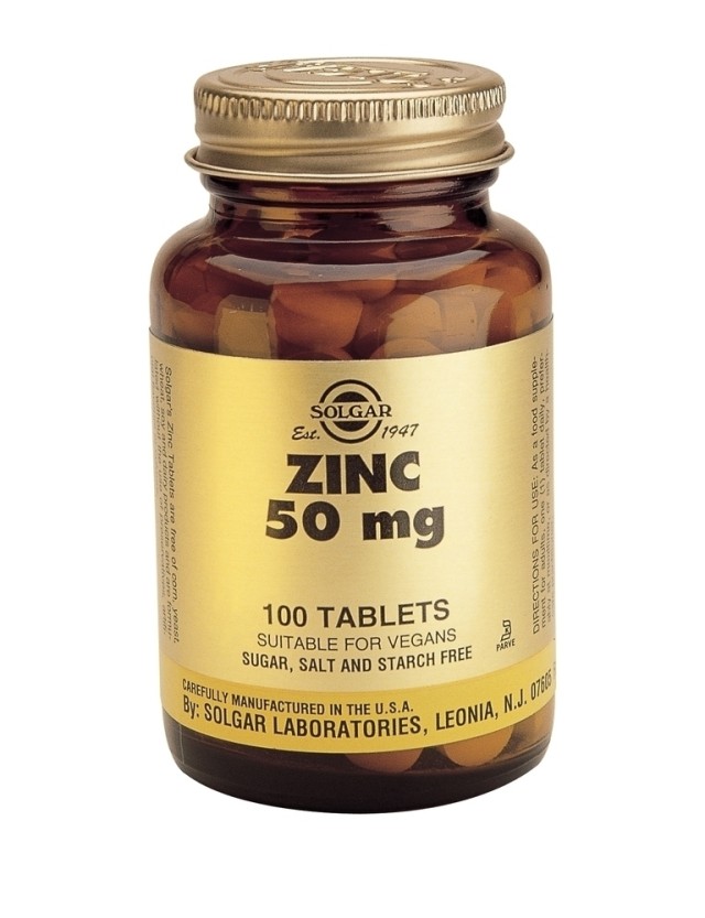 SOLGAR ZINC GLUCONATE 50mg tabs 100s