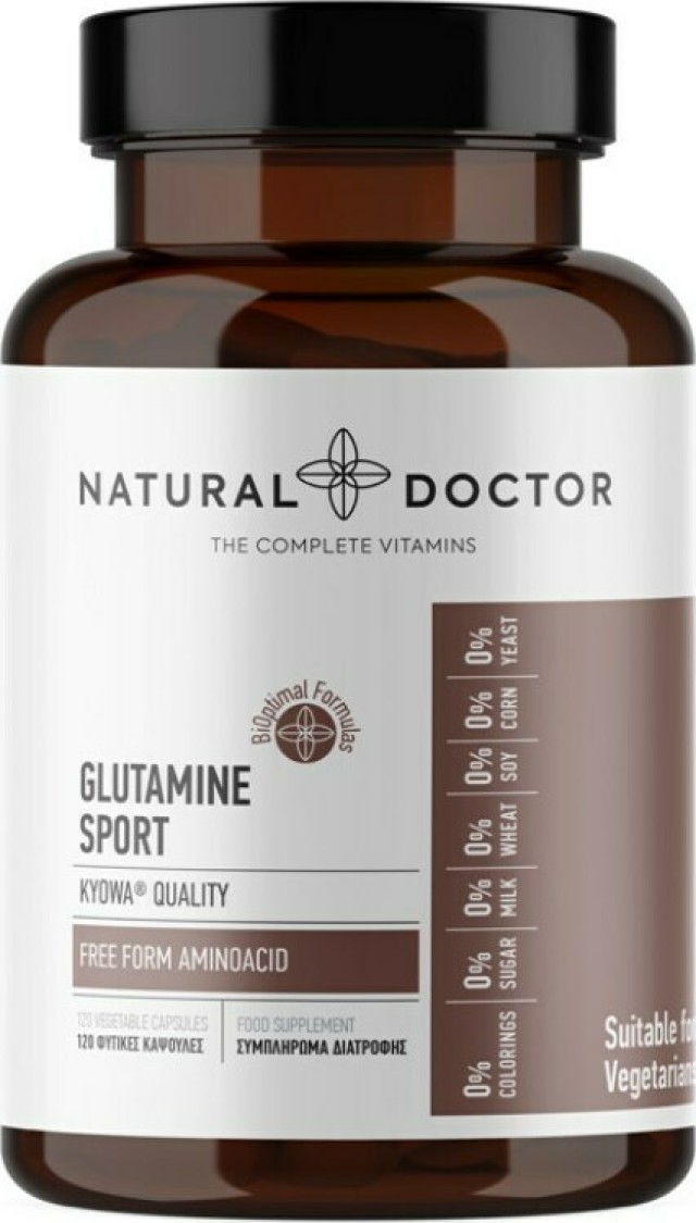 Natural Doctor Glutamine Sport Συμπλήρωμα Διατροφής με Γλουταμίνη 120 Φυτικές Κάψουλες