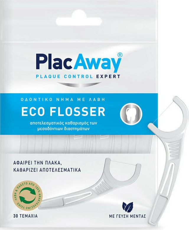 PlacAway ECO FLOSSER ΟΔΟΝΤΙΚΟ ΝHMA ME ΛABH 30τμχ