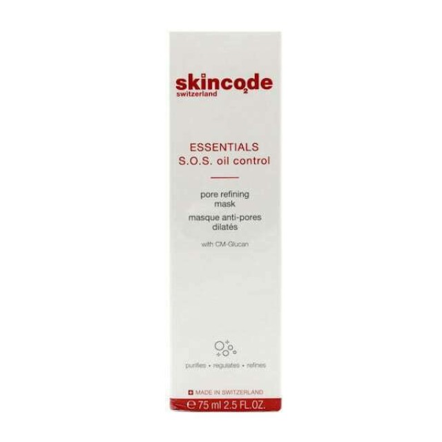 Skincode Essentials S.O.S Oil Control Pore Refining Mask Μάσκα Προσώπου Κατά Tων Διευρυμένων Πόρων 75ml