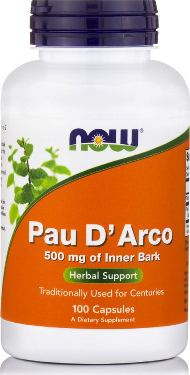 Now Foods Pau d Arco 500 mg Συμπλήρωμα Διατροφής για την Ενίσχυση του Ανοσοποιητικού, 100caps