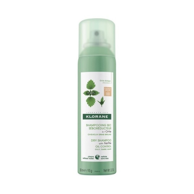 Klorane Dry Shampoo Σαμπουάν με Εκχύλισμα Τσουκνίδας για Λιπαρά - Καστανά/Μαύρα μαλλιά 150ml