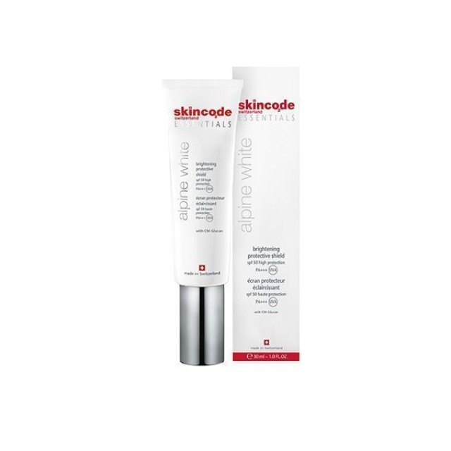 Skincode Essentials Alpine White Brightening Protective Shield SPF 50 (50ml) - Αντηλιακή Κρέμα για Πανάδες