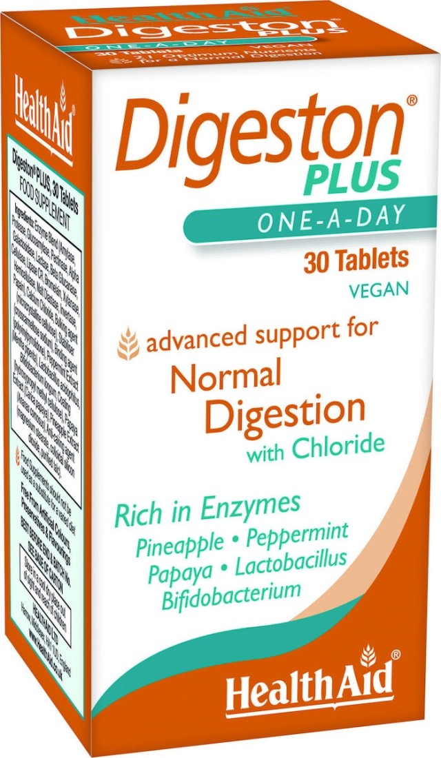 Health Aid Digeston Plus, Συμπλήρωμα Διατροφής για Ομαλή & Υγιή Πέψη 30 tabs