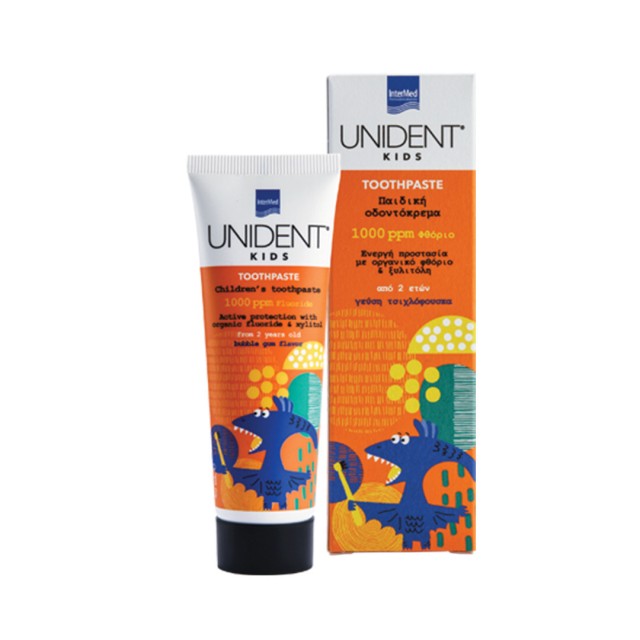 Intermed Unident Kids Toothpaste Παιδική Οδοντόκρεμα 1000ppm Φθόριο 2y+, 50ml