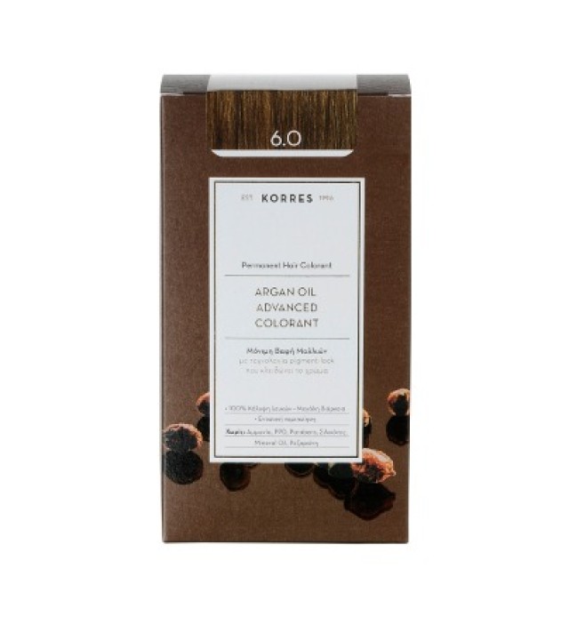 KORRES ARGAN OIL ADVANCED COLORANT 6.0 ΞΑΝΘΟ ΣΚΟΥΡΟ ΦΥΣΙΚΟ 50ML