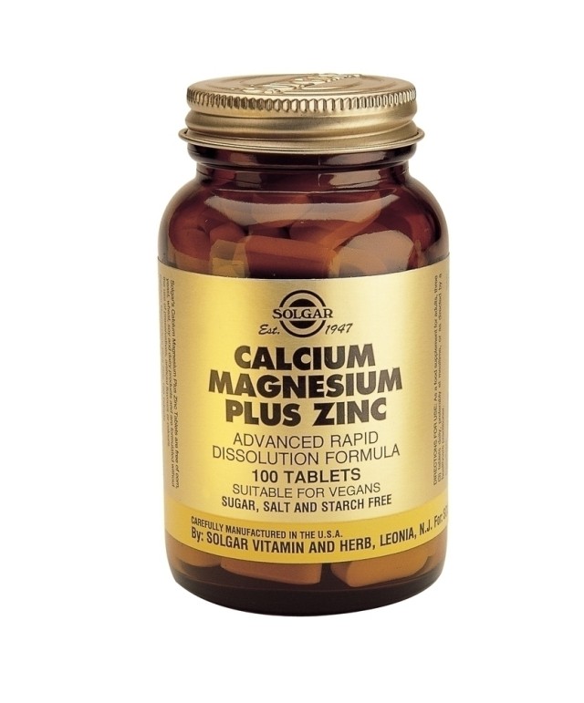 SOLGAR CALCIUM MAGNESIUM + ZINC tabs 100s