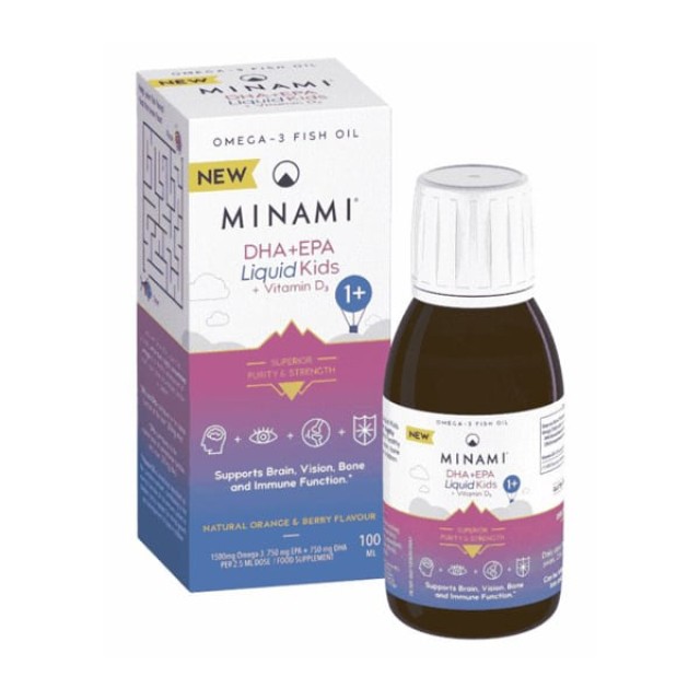 Minami EPA & DHA Liquid + Vitamin D3 Kids, 100ml