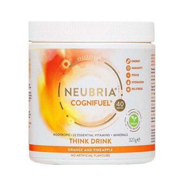 Neubria Cognifuel Orange & Pineapple Συμπλήρωμα Διατροφής Σε Σκόνη Με Βιταμίνες & Μέταλλα 160g