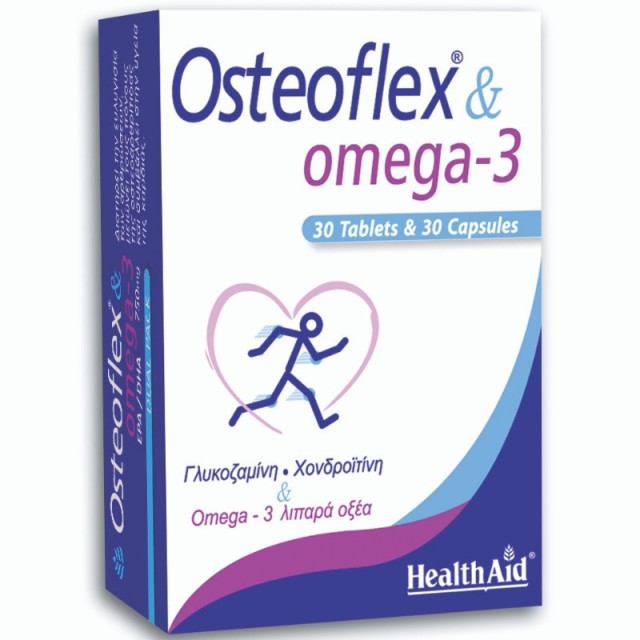 HEALTH AID OSTEOFLEX 30tabs & OMEGA 3 750mg 30caps - DUAL PACK