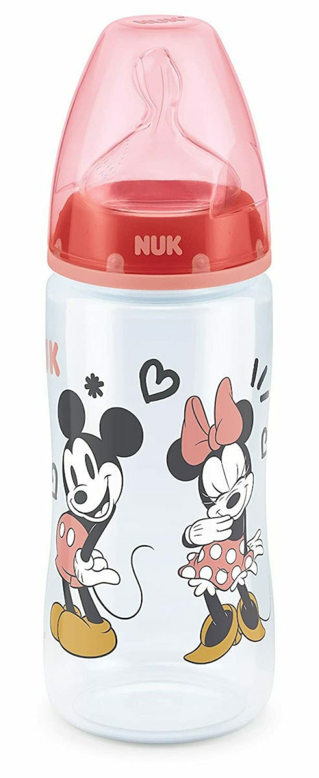 Nuk First Choice Disney Minnie Μπιμπερό Πολυπροπυλενίου (PP) Κόκκινο Θηλή Σιλικόνης Νο 2 300ml (art.no.10.741.828)