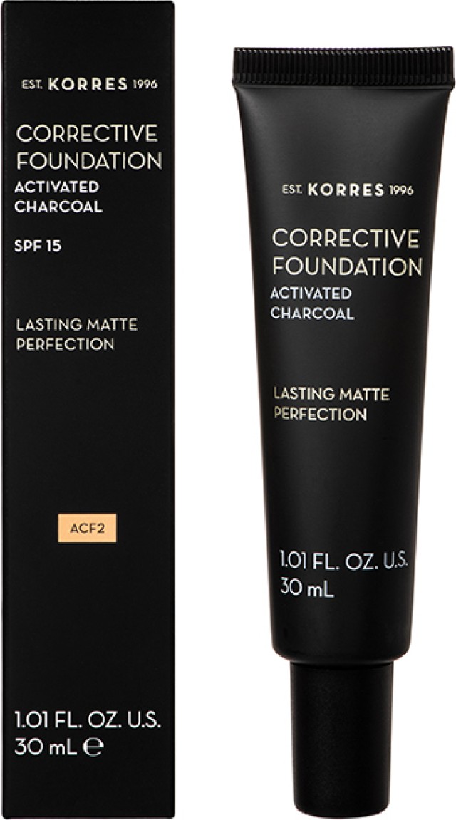 Korres Corrective Foundation SPF15 / Acf2 Διορθωτικο Make Up για Μετριες Ατελειες με Ενεργό Άνθρακα, 30ml